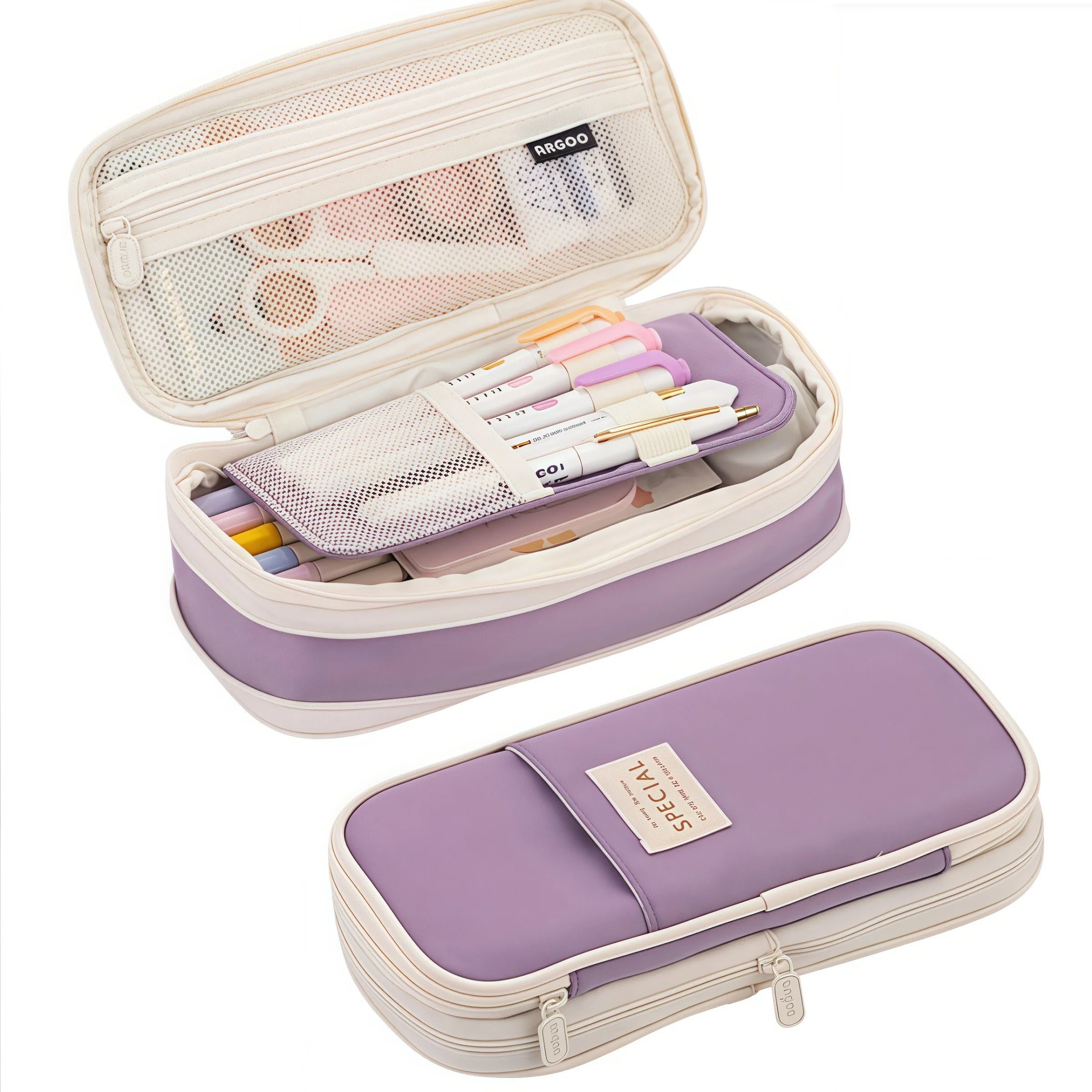 Extra large capacity pencil case, simple pencil case, waterproof fabric, suitable for students office supplies desktop organizer