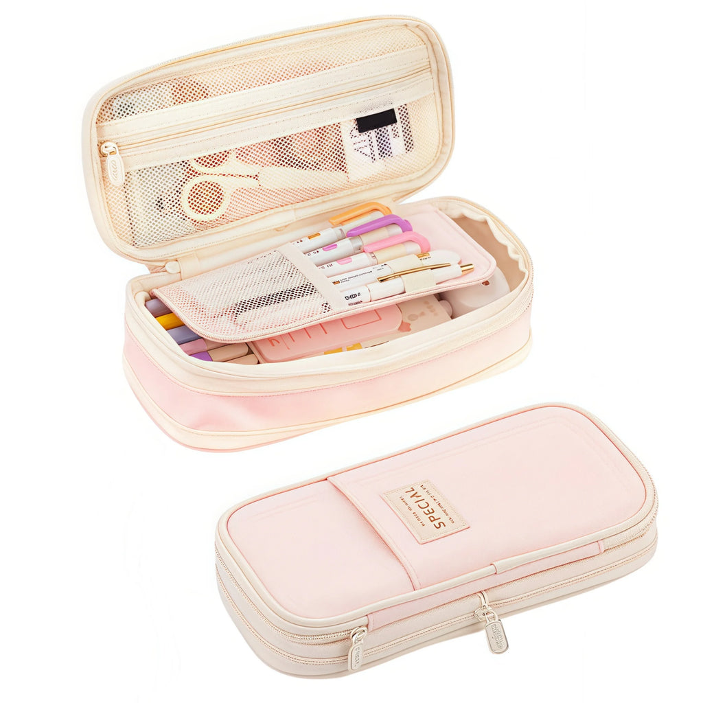 Extra large capacity pencil case, simple pencil case, waterproof fabric, suitable for students office supplies desktop organizer