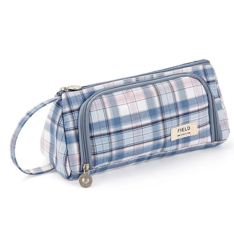 Pink Pencil Bag Holder Case High Capacity Pen Pouch Denim Canvas School Office Supplies Korea Stationery Gift Box Organizer Stor