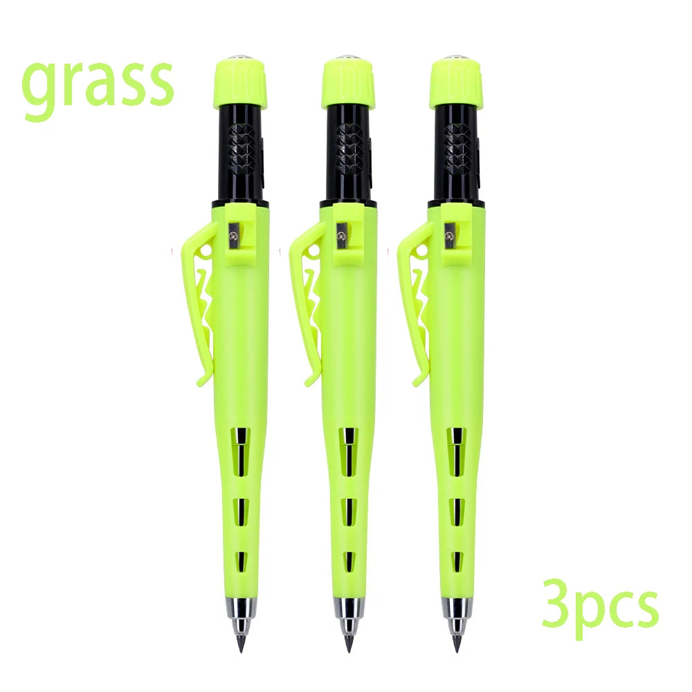 Multicolored 2.8mm Woodworking Mechanical Pencil with Sheath Built In Pencil Sharpener Long Headed Deep Hole Marking Pencil