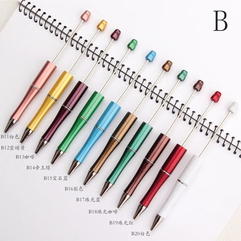 30Pcs DIY Beadable Ballpoint Ball Pens Gradient Gift Advertising Pens Korean Stationery Pen Making Supplies Gifts Office School