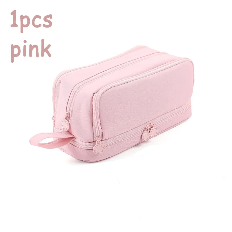 1 Large Capacity Pencil Case Durable Oxford Cloth Pencil Pouch Portable Storage Bag Ideal for School and Office Use