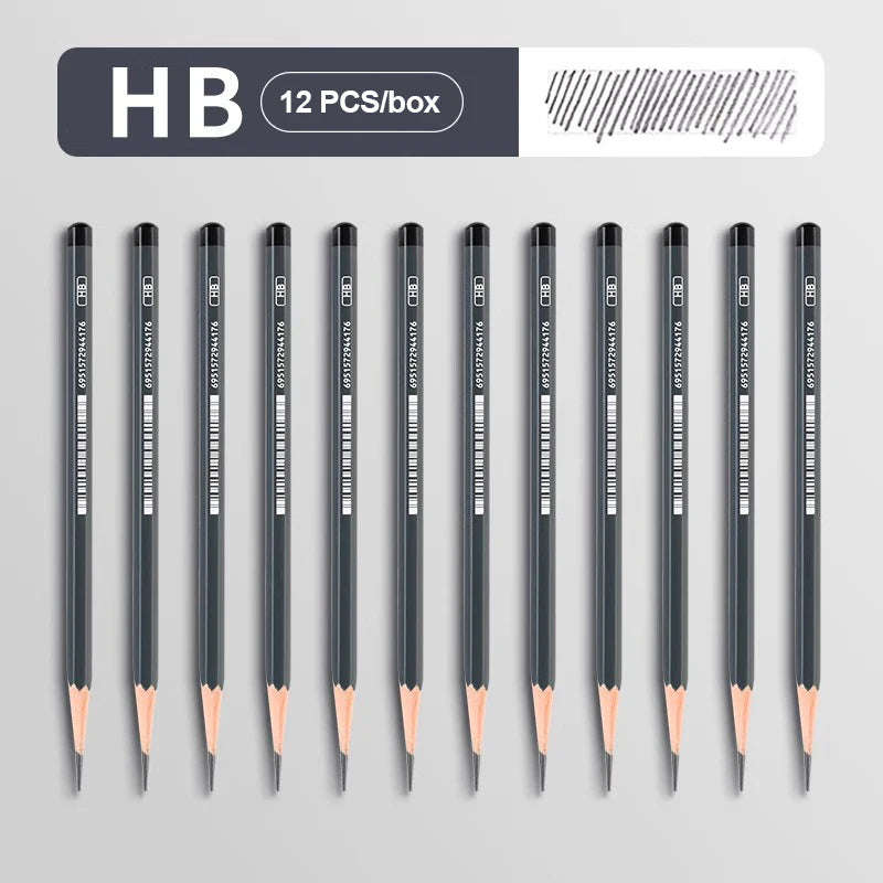 Drawing Sketch Pencils Set Wooden Professional Art Supplies HB 2H B 2B 3B 4B 5B 6B 7B 8B 12B 14B Painting Shading Artist Pencils