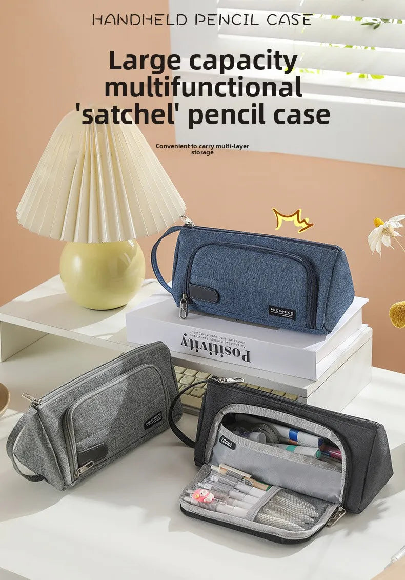 Open Window Pencil Bag Holder Case High Capacity Pen Pouch School Office Supplies Korea Stationery Gift Box Organizer Store