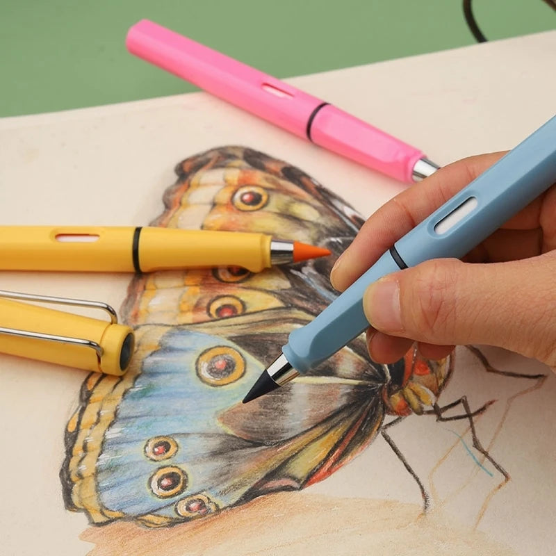 12/13pcs New Technology 12 Color Eternal Pencils No Ink Kawaii Unlimited Pencil School Art Color Sketch Painting Stationery