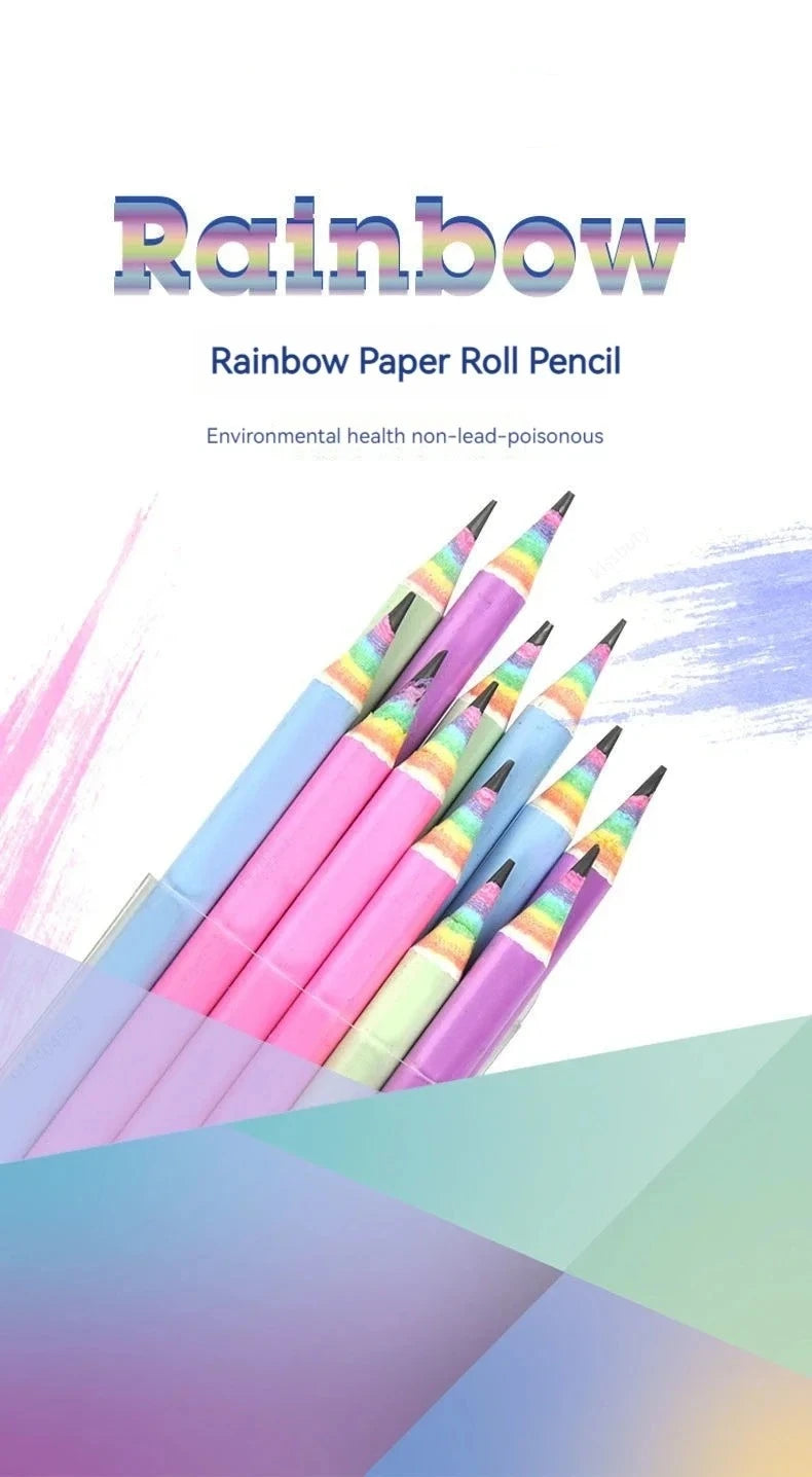 Rainbow HB Pencils Non Toxic Eco Friendly School Writing Drawing Student Art Supplies
