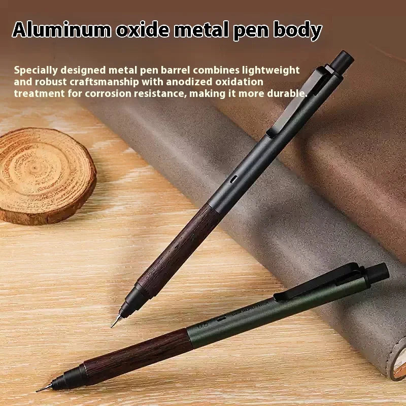 Uni Kuru Toga Metal Mechanical Pencil,M5-KW/KH Metal&Wood Barrel Premium 0.5mm Automatic Rotation Engine For Writing,DraftingPen