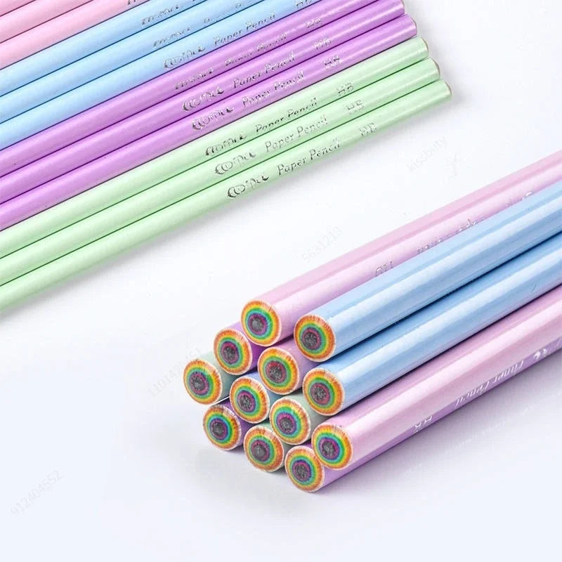 Rainbow HB Pencils Non Toxic Eco Friendly School Writing Drawing Student Art Supplies