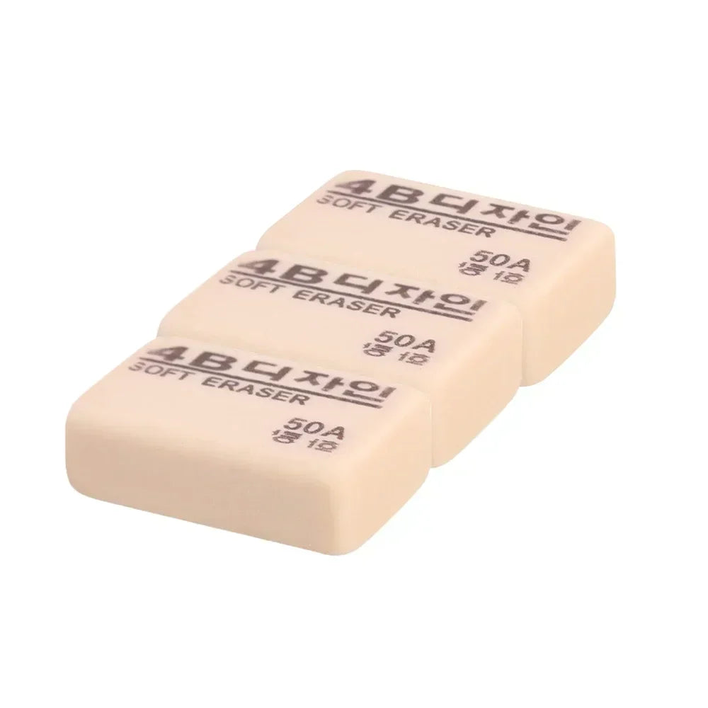 4B Yellow Small 50A Eraser Student Correction Tools Soft Rubber Eraser Wiping Tool Home Office School Stationery Supplies