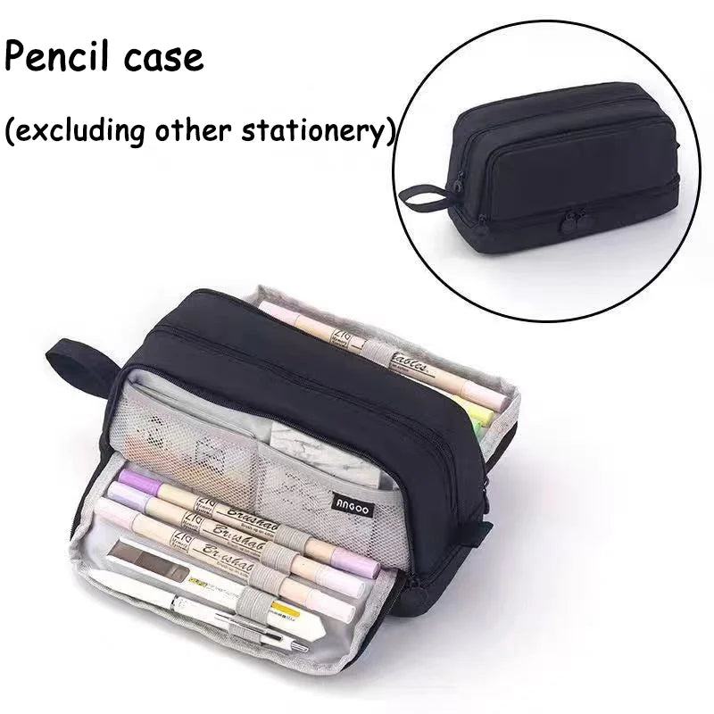 1 Large Capacity Pencil Case Durable Oxford Cloth Pencil Pouch Portable Storage Bag Ideal for School and Office Use