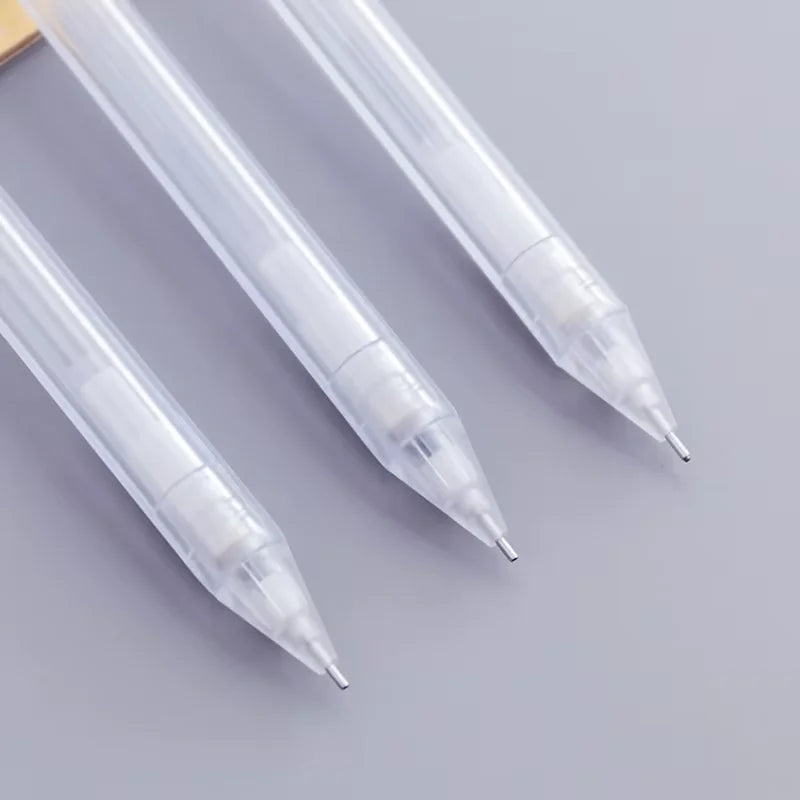 3pcs Simple Style Clear Automatic Pencil 0.5mm 0.7mm Mechanical Pencils Student Office Stationery Supplies