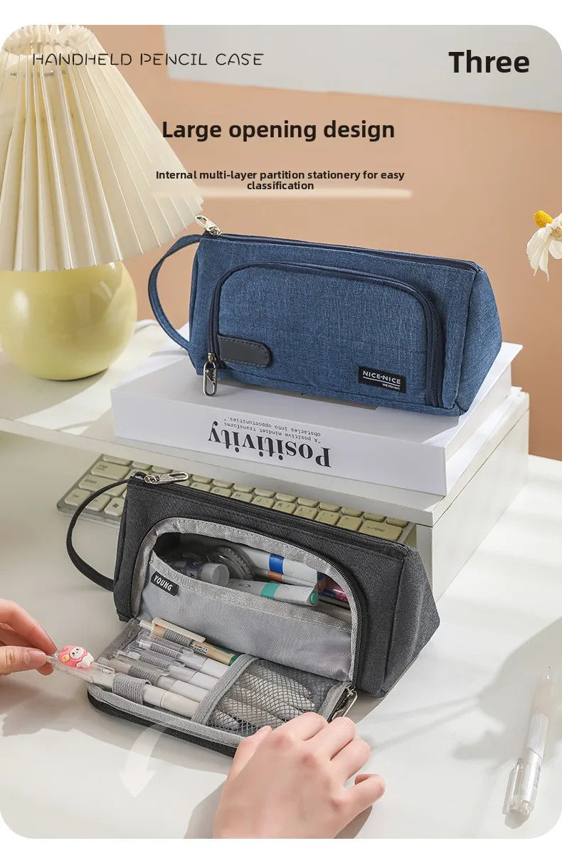 Open Window Pencil Bag Holder Case High Capacity Pen Pouch School Office Supplies Korea Stationery Gift Box Organizer Store