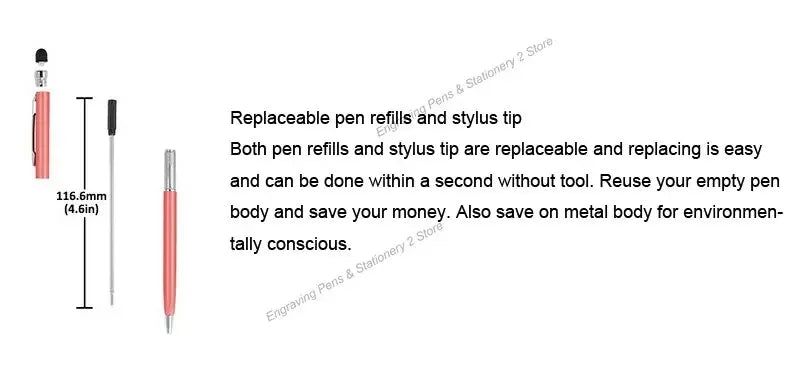100 Pcs 13-color Metal 2-in-1 Stylus Universal Ballpoint Pen Custom Logo Office School Advertising Pen Text Engraving Wholesale