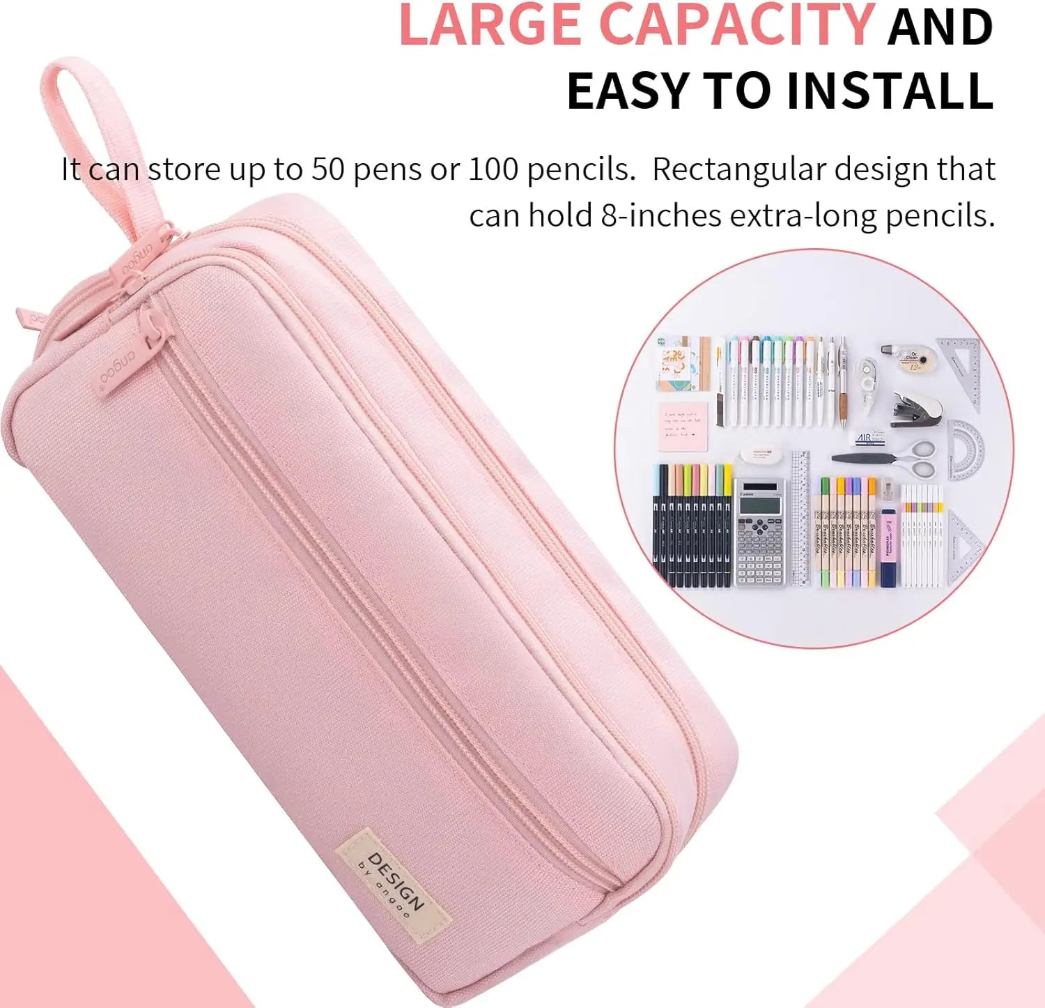 Large Pencil Case High Capacity Holder Box Storage bag Desk Organizer Marker Pouch Pen For Middle School Office College
