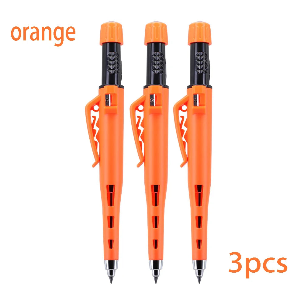 Multicolored 2.8mm Woodworking Mechanical Pencil with Sheath Built In Pencil Sharpener Long Headed Deep Hole Marking Pencil
