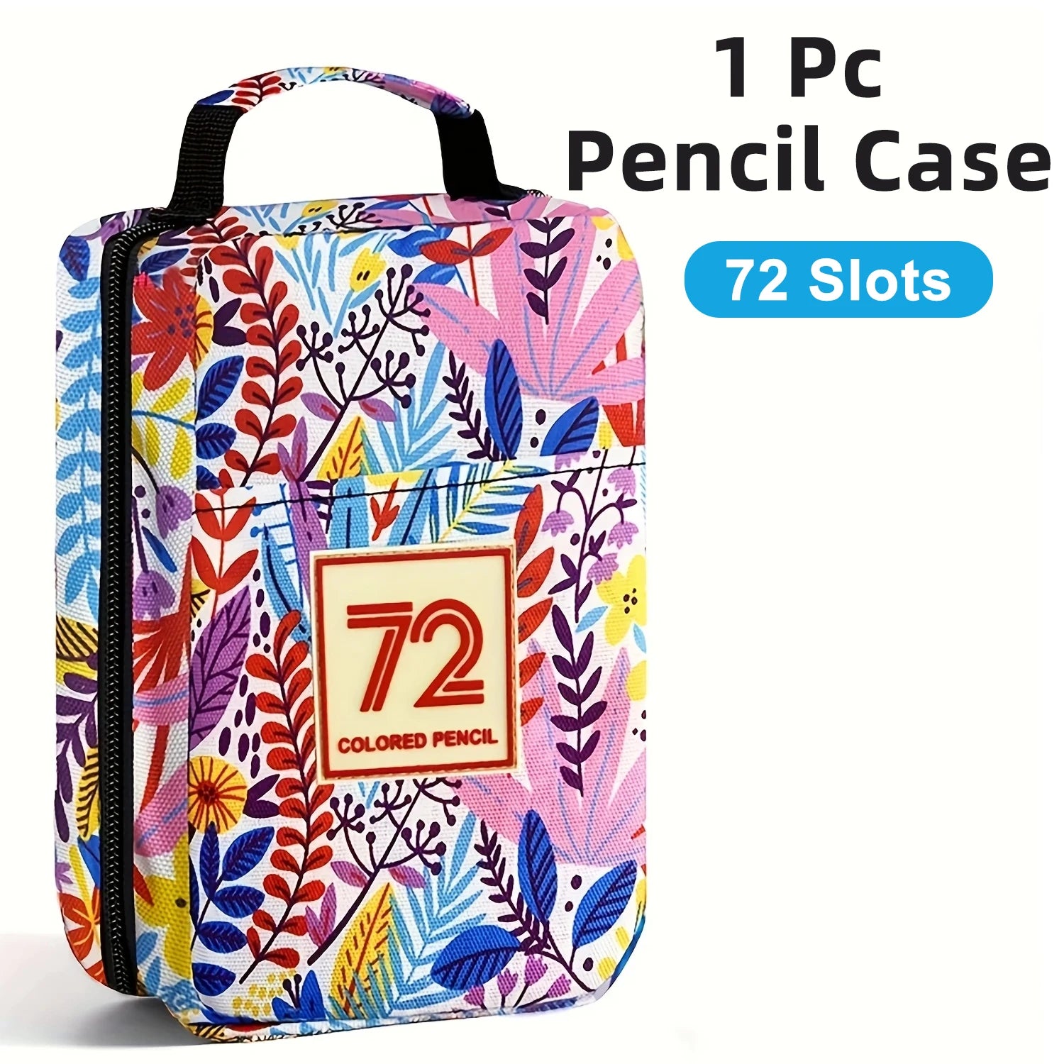 1pc Colored Pencil Case 50/72/120 Slots, Large Capacity Pen Pencil Case, Gel Pens Organizer Zipper Carrying Portable Suitable