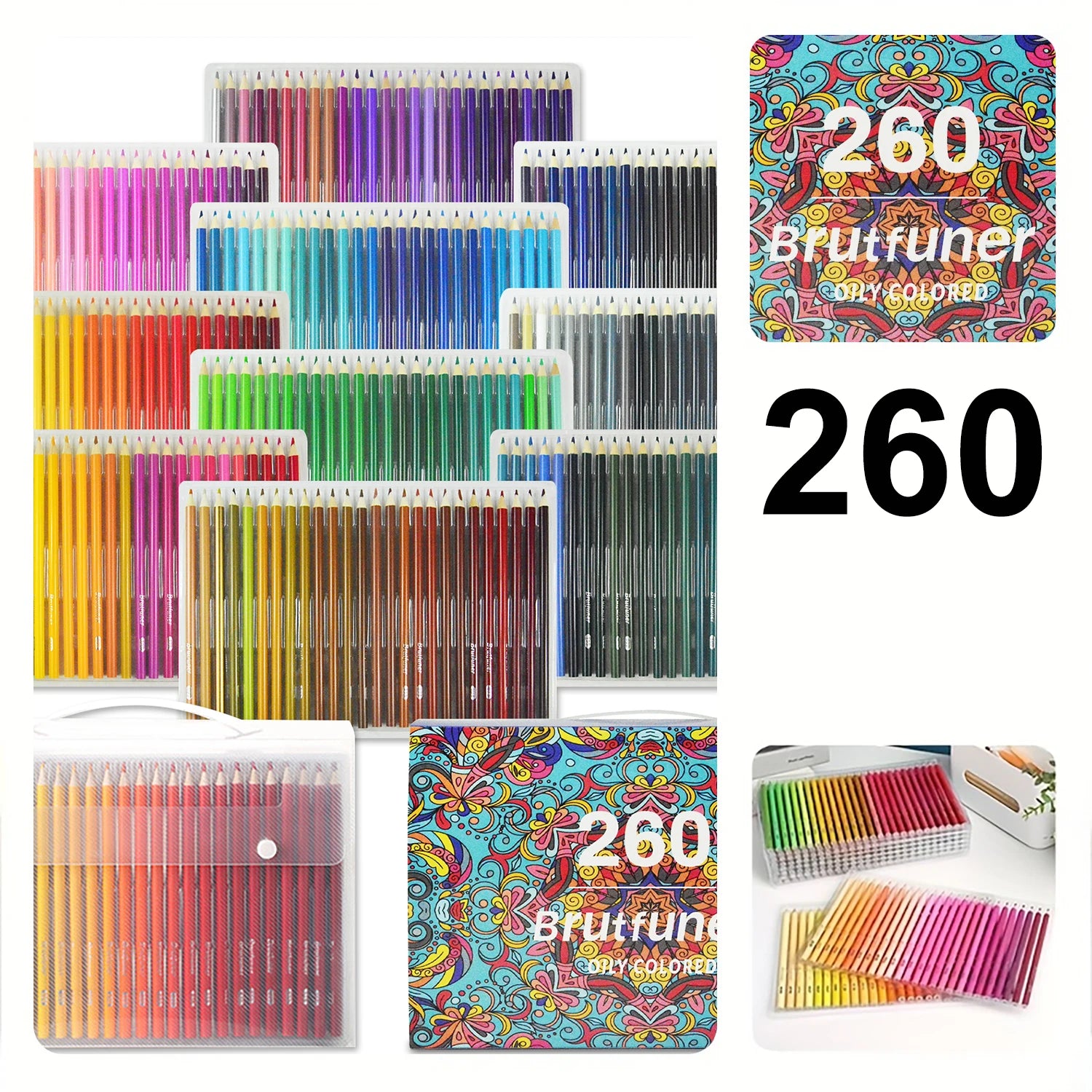 48/72/80/120/160/180/260/520 Professional Oil Based Colored Pencils for Artists - Pencils for Drawing, Sketching & Coloring