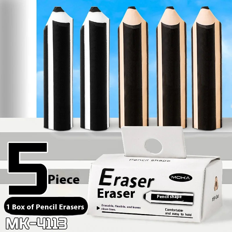 5/10 Pcs Eraser Pen-Shaped Eraser Ergonomic Comfortable Handing Cleaned Thoroughly For Kids Daily Write Sketch School Supplies
