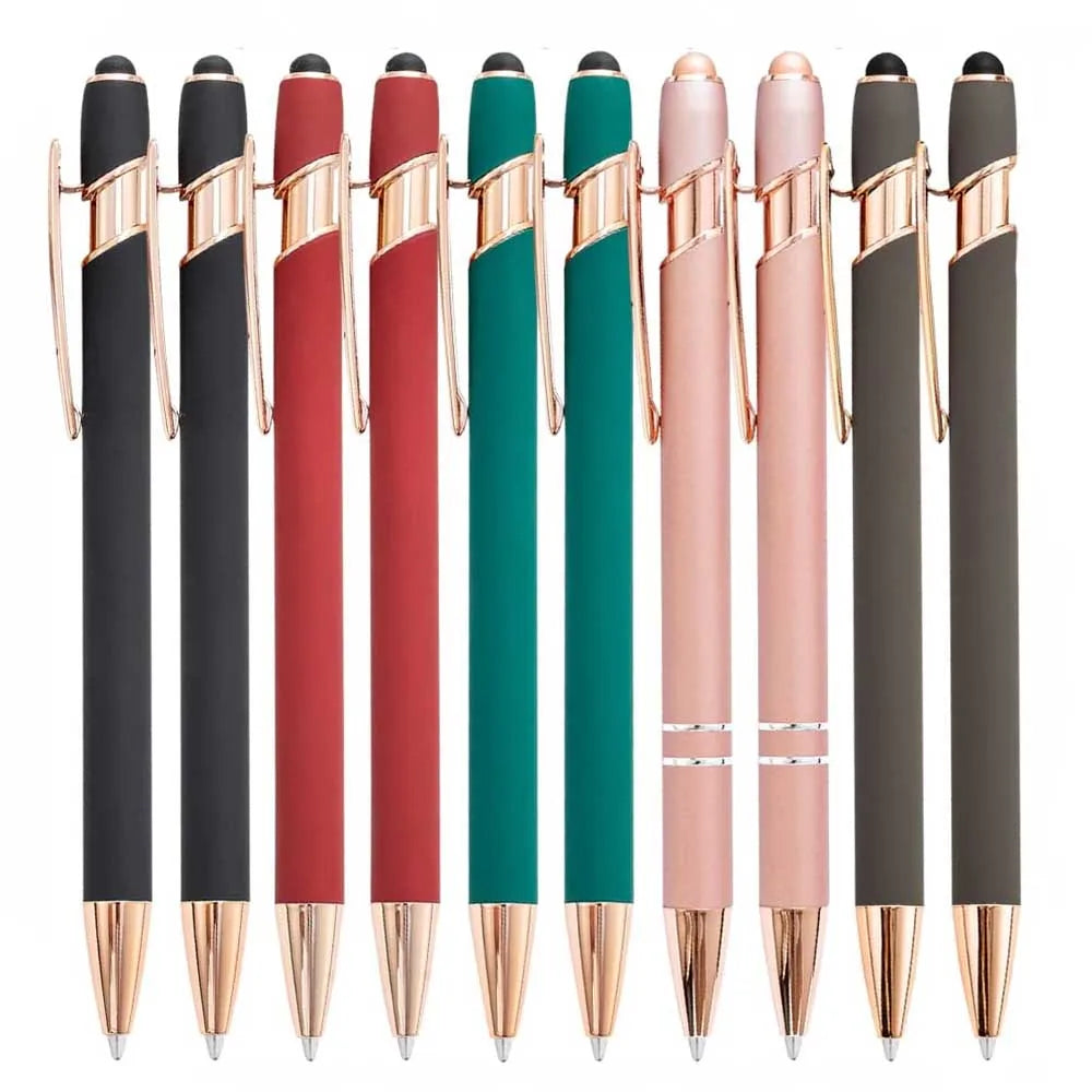 5-12Pieces Ballpoint Pen with Stylus Tips, Metal, 2 in 1 Stylus Ballpoint Pen 1.0 mm Black Ink  for Smartphone, Tablet