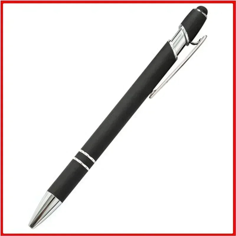 50pcs Light Metal Ballpoint Pen Touch Screen Pen Office School Advertising Pen Custom Logo Text Engraving Laser Engraving