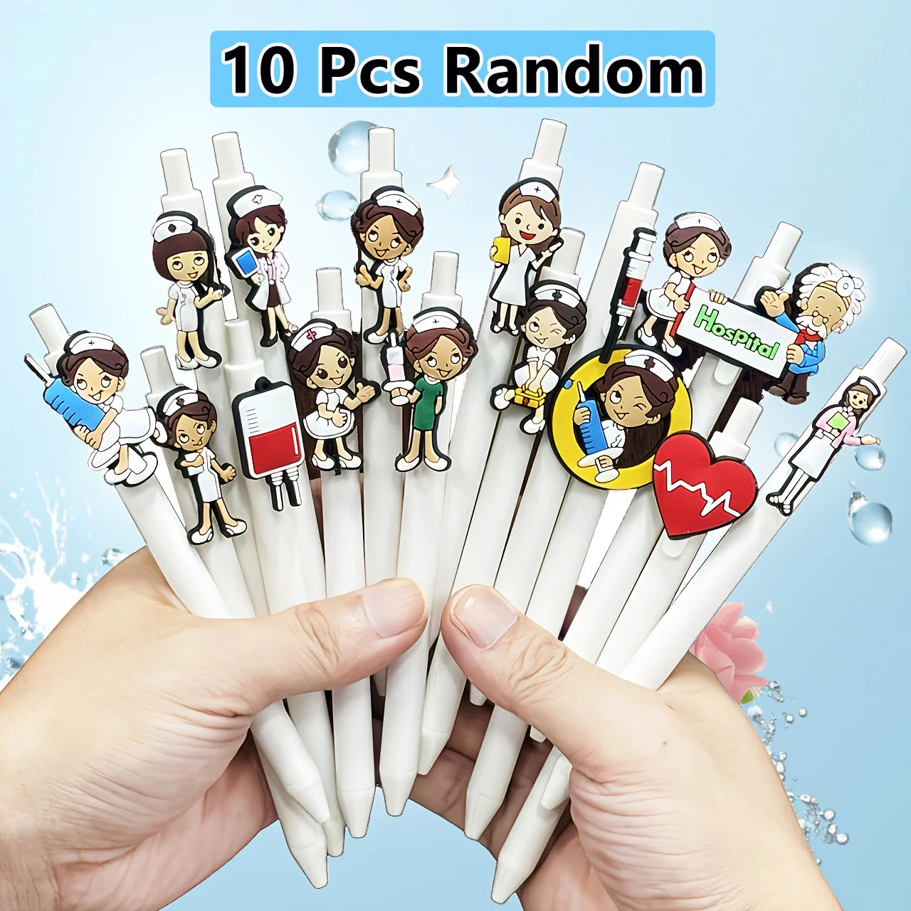 15/10/5 pcs Nurse-Themed Retractable Ballpoint Pens  Fun Medical Designs - Ideal Gift for Nurses & Medical Students