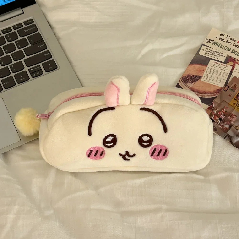 Chiikawa Anime Figures Pencil Cases Hachiware Plush Office School Supplies Pen Bag Portable Cosmetic Bag Girl Boy Students Gifts