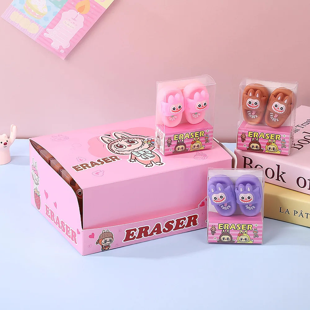 Creative INS Slipper Erasers Slipper Shaped Erasers TPR Material Cute Clean No Residue Erasers School Supplies for Kids Students