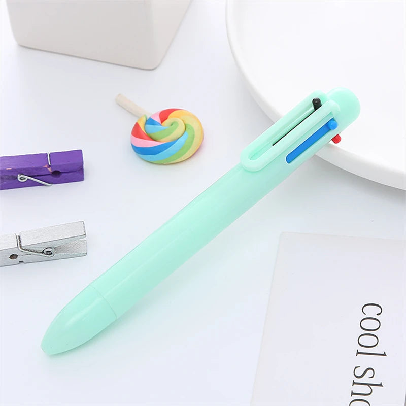 1pcs Candy Design Multi Color Ink Ballpoint Pen 0.5mm 6 In 1 Roller Ball Pen Spot Liner Marker Office School A7098