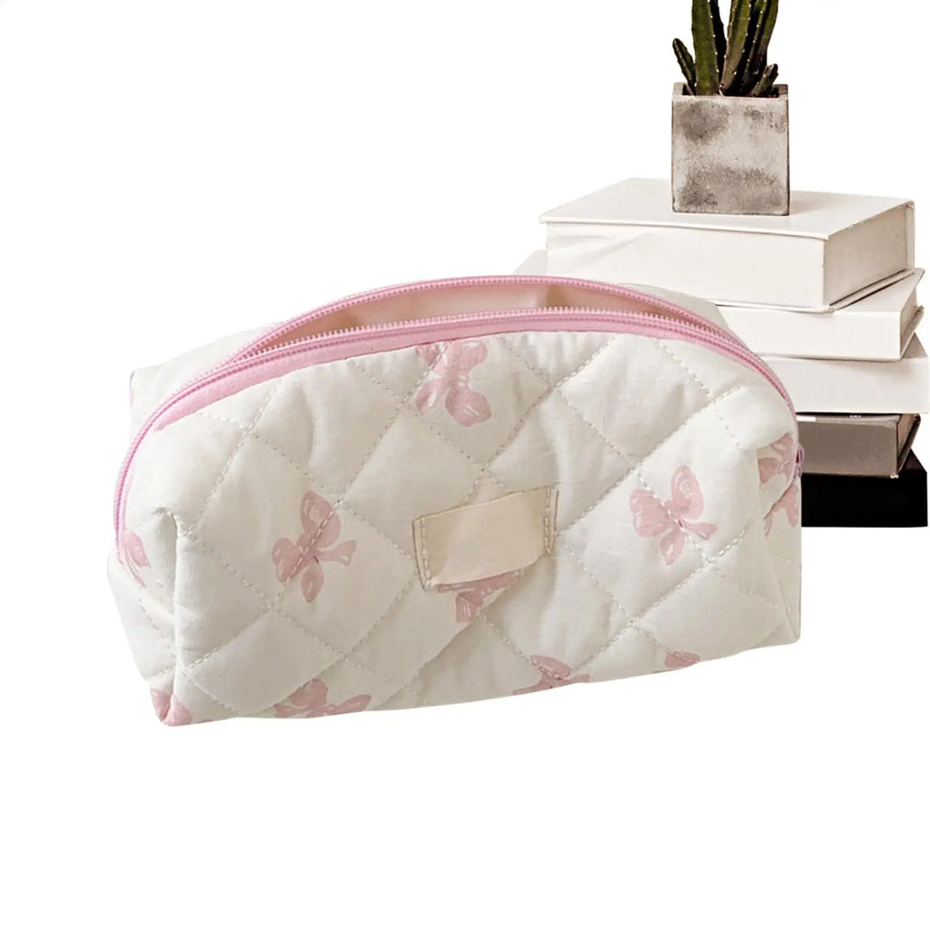 1pc exquisite bowknot single-layer pencil case, bow pattern design storage bag, a must-have for back to school season