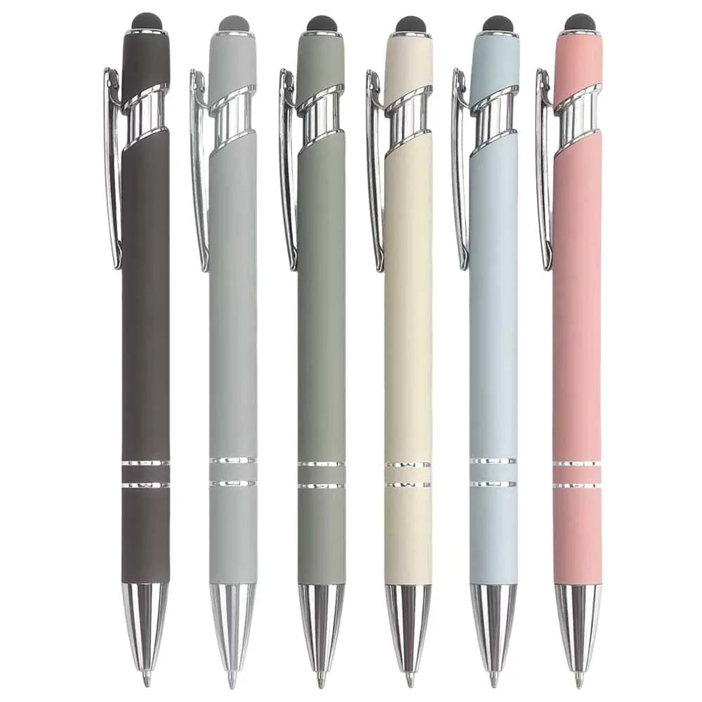 5-12Pieces Ballpoint Pen with Stylus Tips, Metal, 2 in 1 Stylus Ballpoint Pen 1.0 mm Black Ink  for Smartphone, Tablet