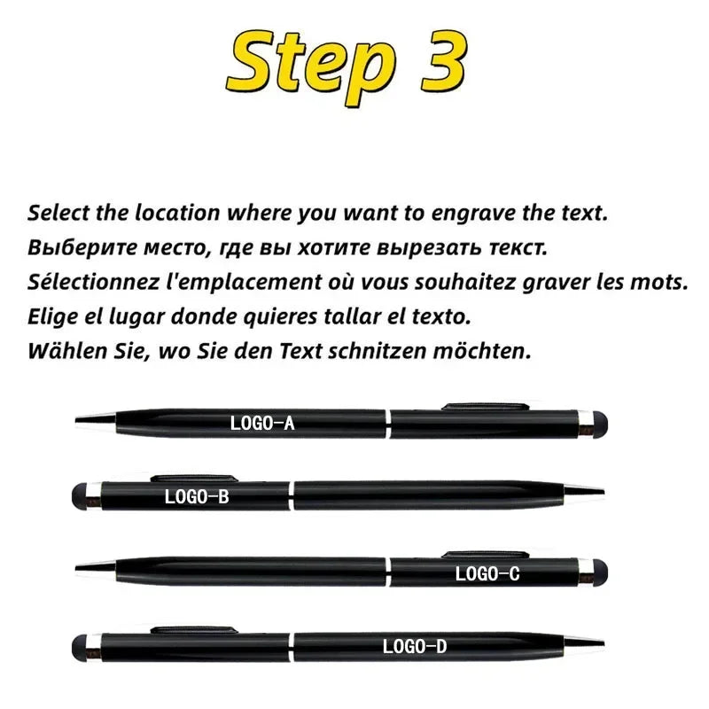 100 Pcs 13-color Metal 2-in-1 Stylus Universal Ballpoint Pen Custom Logo Office School Advertising Pen Text Engraving Wholesale