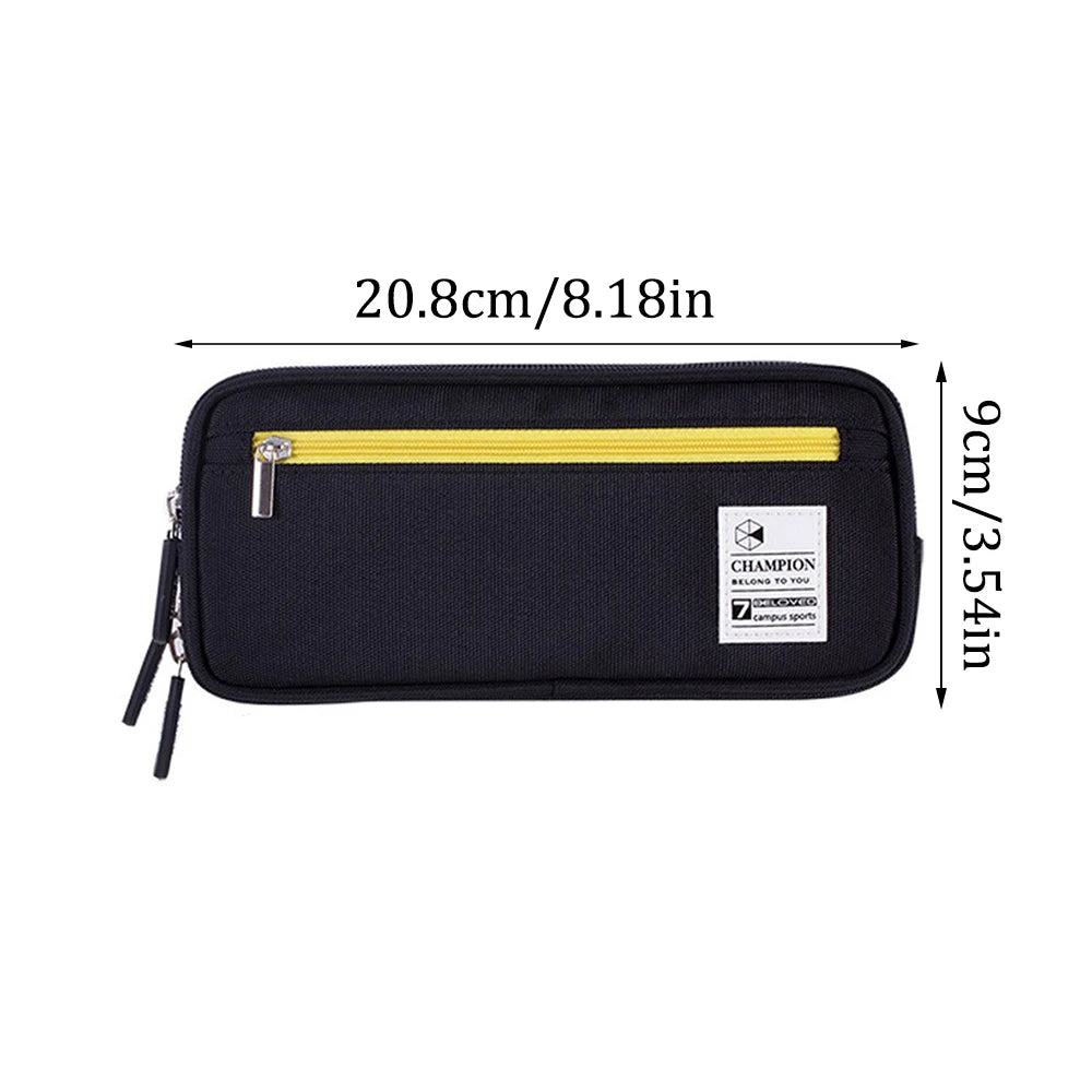 Pencil Case with 3 Compartments, Canvas Zipper Pencil Pouch, Large Pencil bag, Big Pen Case Pouch Organizer for Adults, Pencil P