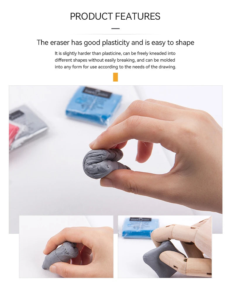 4Pcs Plasticity Rubber Eraser Wipe Highlight Kneaded Soft for Art Pianting Artists Design Sketch Drawing Plasticine Stationery