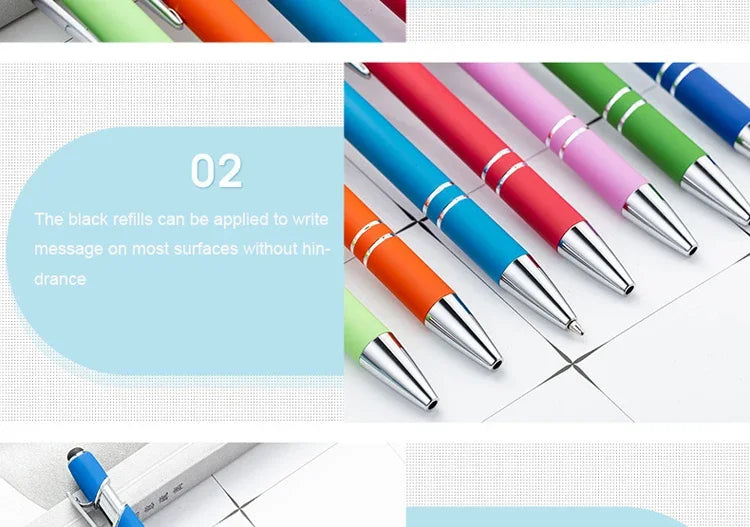 50 Pcs Metal Business Ballpoint Universal Drawing Touch Screen Stylus Pen Custom Logo School Office Supplies Free Engraved Name