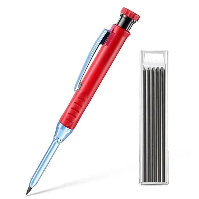 2.8mm Solid Carpenter Mechanical Pencil With Sharpener 2B Lead Core For Woodworking Tools Construction Long Head Marking Tools