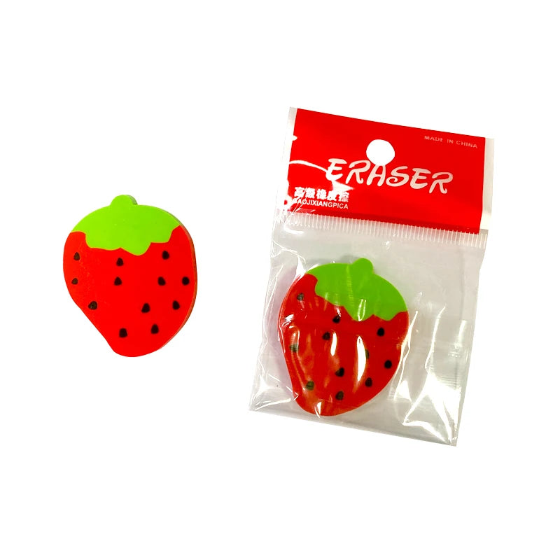 1pc/ Sweet Fruit Slice Shape Eraser Watermelon Grape Kiwi Fruit Erasers Kawaii Stationery Student Gift Office School Supply