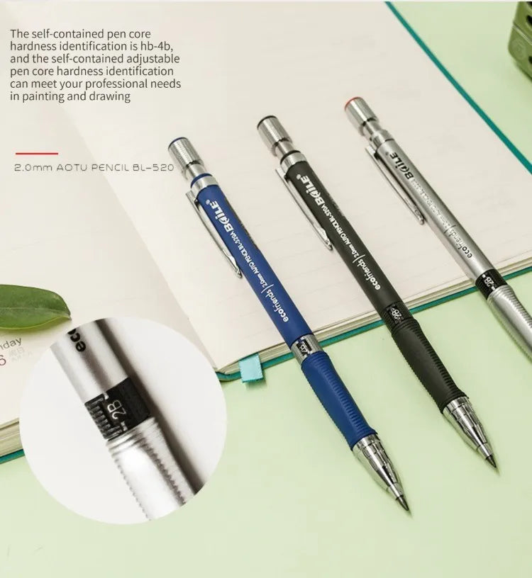 Mechanical Pencil Set 2mm Carpenter Drafting HB Pencil Pen 2.0 mm For Drawing Writing Sketching Kawaii School Automatic Supplies