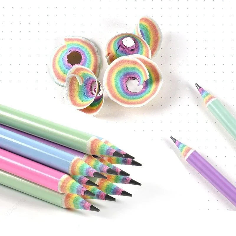 Rainbow HB Pencils Non Toxic Eco Friendly School Writing Drawing Student Art Supplies