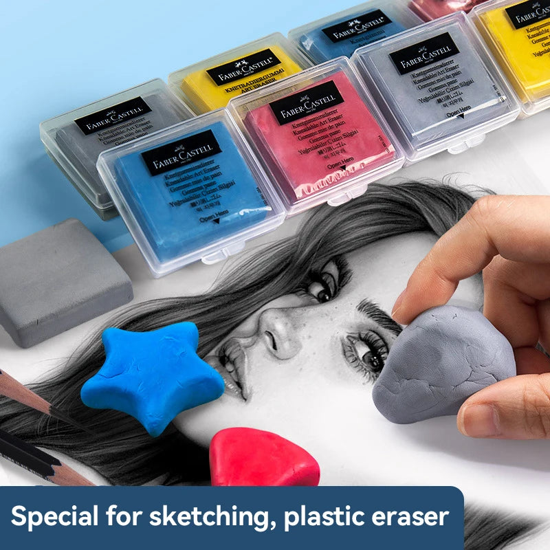 4Pcs Plasticity Rubber Eraser Wipe Highlight Kneaded Soft for Art Pianting Artists Design Sketch Drawing Plasticine Stationery