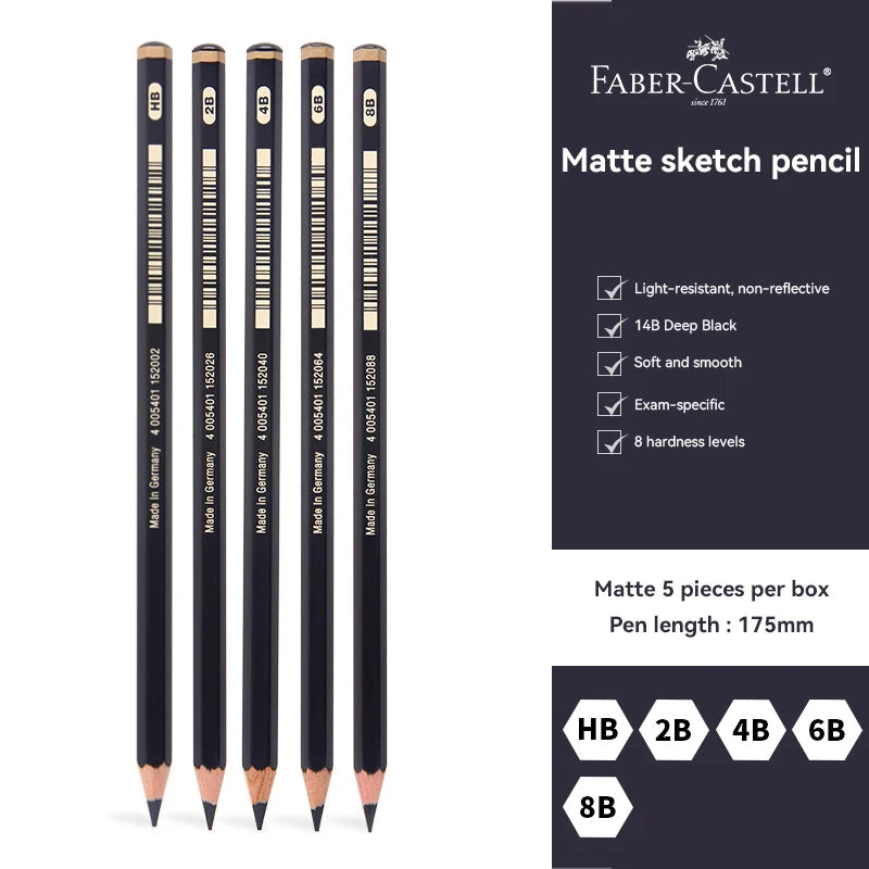 Faber-Castell 3/12Pcs Set Matte Sketch Pencil Painting Art Graphite Pencils Shading Writing Sketch Drawing Design Art Supplies