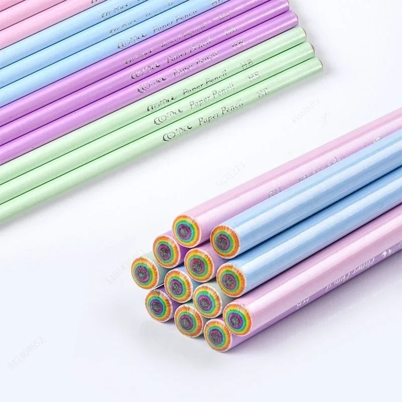 Rainbow HB Pencils Non Toxic Eco Friendly School Writing Drawing Student Art Supplies