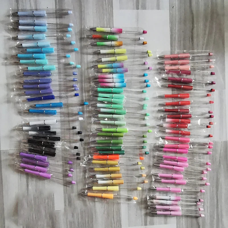30Pcs DIY Beadable Ballpoint Ball Pens Gradient Gift Advertising Pens Korean Stationery Pen Making Supplies Gifts Office School