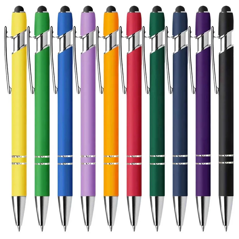 5-12Pieces Ballpoint Pen with Stylus Tips, Metal, 2 in 1 Stylus Ballpoint Pen 1.0 mm Black Ink  for Smartphone, Tablet