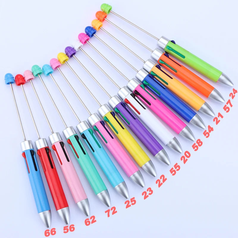 30Pcs DIY Beadable Ballpoint Ball Pens Gradient Gift Advertising Pens Korean Stationery Pen Making Supplies Gifts Office School