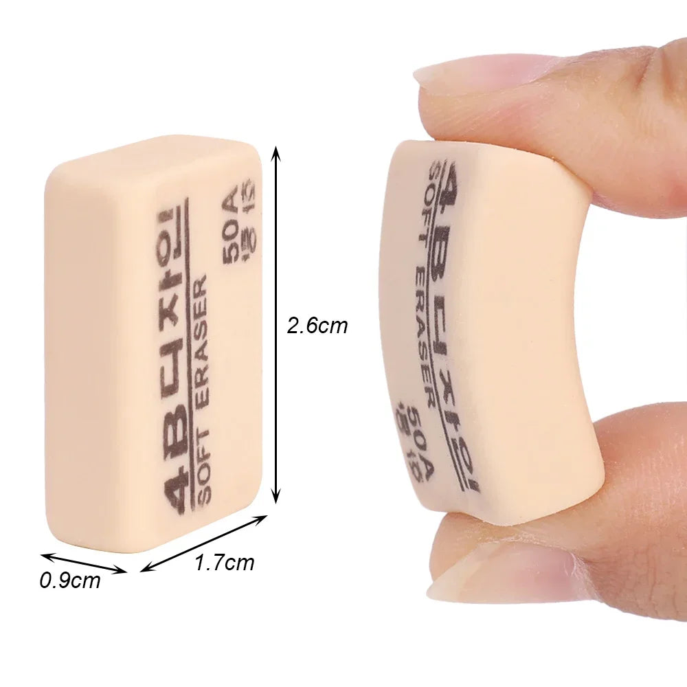4B Yellow Small 50A Eraser Student Correction Tools Soft Rubber Eraser Wiping Tool Home Office School Stationery Supplies