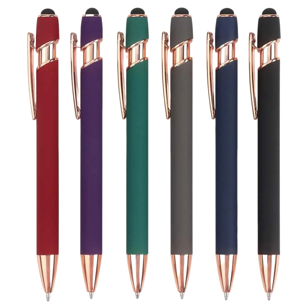 5-12Pieces Ballpoint Pen with Stylus Tips, Metal, 2 in 1 Stylus Ballpoint Pen 1.0 mm Black Ink  for Smartphone, Tablet