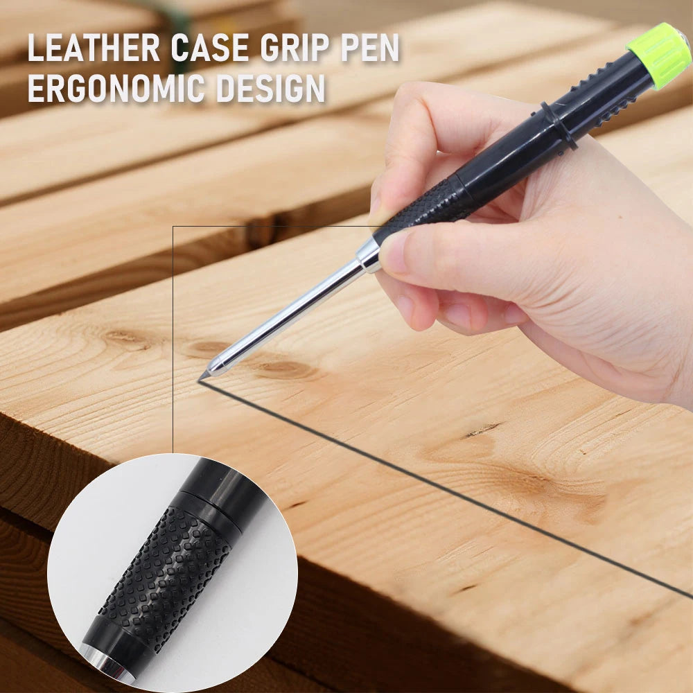 Multicolored 2.8mm Woodworking Mechanical Pencil with Sheath Built In Pencil Sharpener Long Headed Deep Hole Marking Pencil