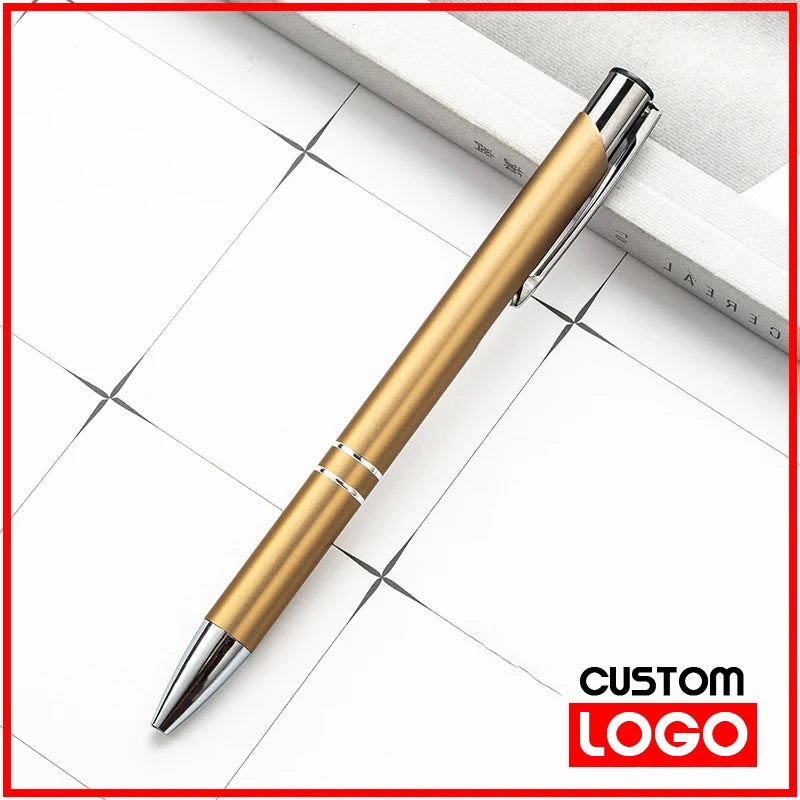 50pcs/lot Hot Sell Custom Ballpoint Pen Metal Pen Support Custom Logo Advertising Wholesale Personalized Pen Advertising Gift