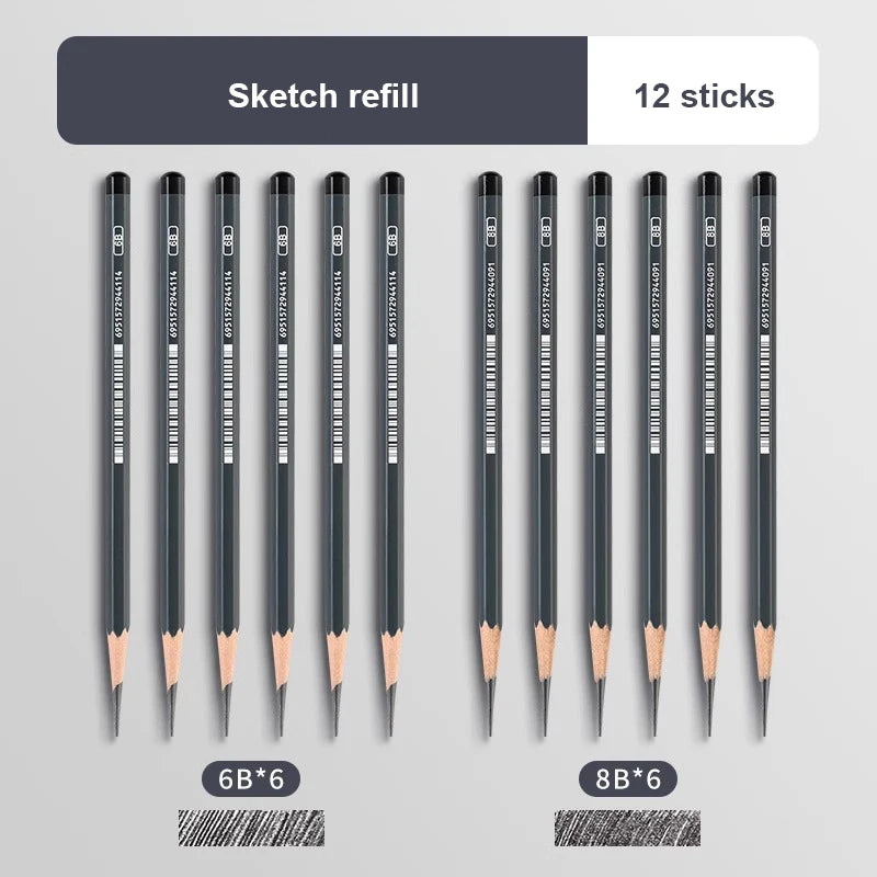 Drawing Sketch Pencils Set Wooden Professional Art Supplies HB 2H B 2B 3B 4B 5B 6B 7B 8B 12B 14B Painting Shading Artist Pencils
