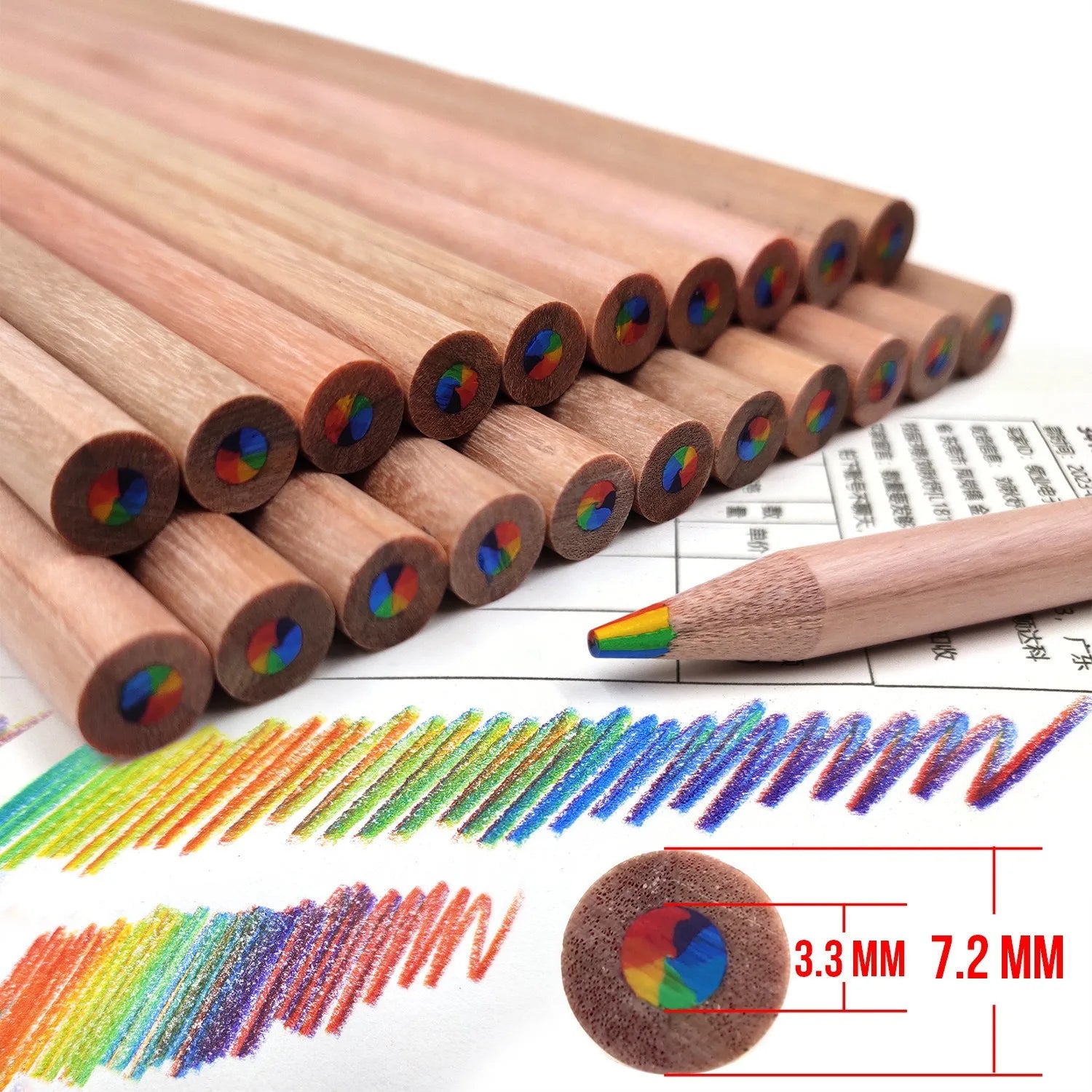 12PCS seven-color rainbow pen multi-color pencil creative color pen gradient color mixed color DIY color pencil hand-painted stu